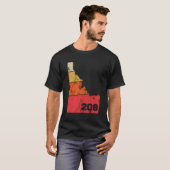 Idaho Retro Lokale Karte Herzbereich Code 208 T-Shirt (Vorne ganz)