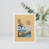 Idaho Retro Reisedesign Iconic Staaten Postkarte (Stehend Vorderseite)