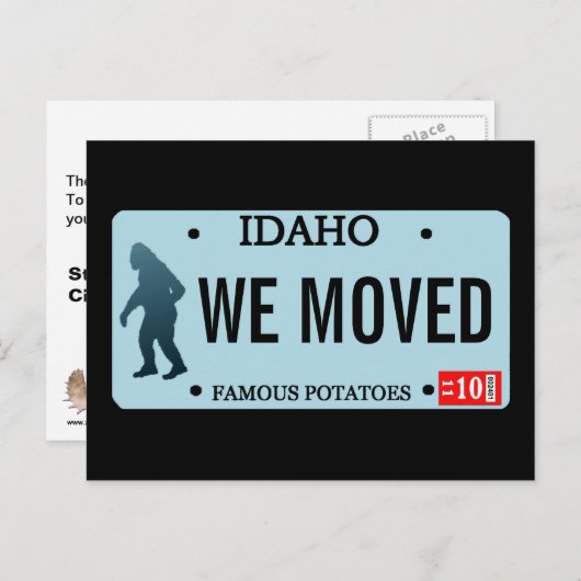 Idaho Sasquatch Lizenzschild Ankündigungspostkarte (Vorne/Hinten)