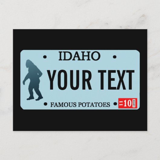 Idaho Sasquatch Lizenzschild Postkarte (Vorderseite)