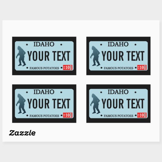 Idaho Sasquatch Lizenzschild Rechteckiger Aufkleber (Blatt)