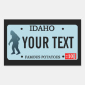 Idaho Sasquatch Lizenzschild Rechteckiger Aufkleber (Vorderseite)
