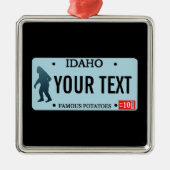 Idaho Sasquatch Lizenzschild Silbernes Ornament (Vorne)