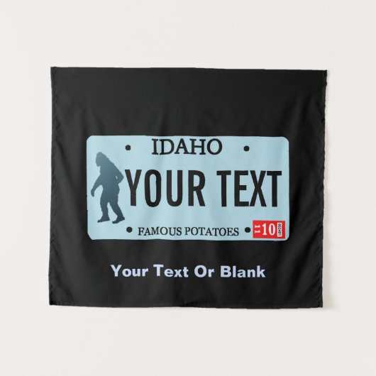 Idaho Sasquatch Lizenzschild Wandteppich (Vorderseite (Horizontal))