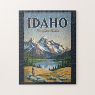 Idaho Sawtooth-Gebirgskette Illustration Reise Kun Puzzle