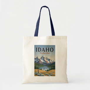 Idaho Sawtooth-Gebirgskette Illustration Reise Kun Tragetasche