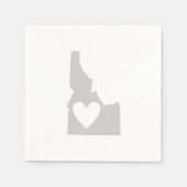 Idaho Shape Grey Heart Cutout Idahoan Liebe Adore Serviette (Vorderseite)