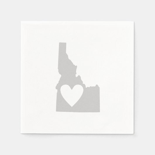 Idaho Shape Grey Heart Cutout Idahoan Liebe Adore Serviette (Vorderseite)