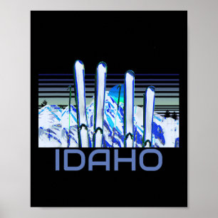 Idaho-Ski-Accessoires Retro-Idaho-Skifahren  Poster