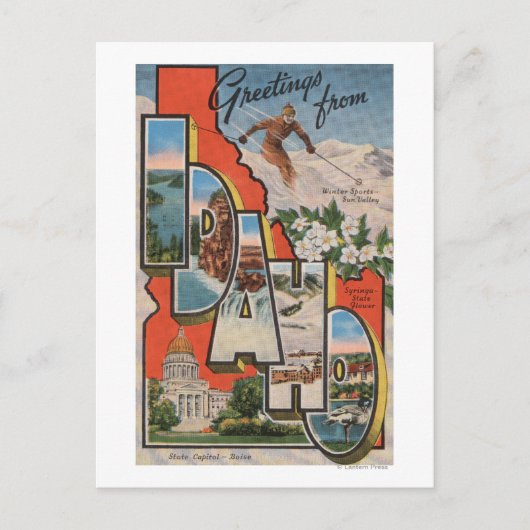 Idaho (Skifahren)Große BriefmarkenszenenIdaho Postkarte (Vorderseite)