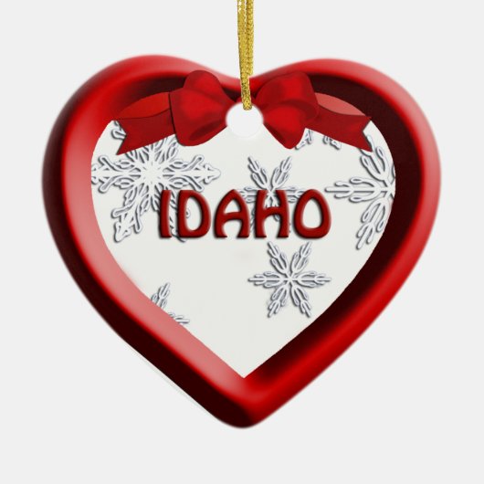 Idaho Snowflake Herz Weihnachtsschmuck (Vorne)
