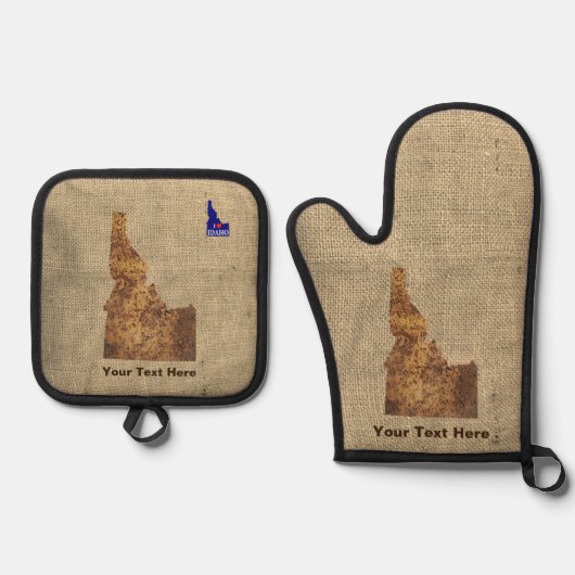 Idaho Spud Map Ofenhandschuh & Topflappen-Set (Vorderseite)