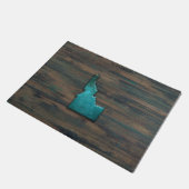 Idaho Staat Form Aquamarin Fußmatte (Schrägansicht)