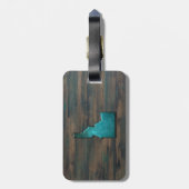 Idaho Staat Form Aquamarin Gepäckanhänger (Rückseite vertikal)