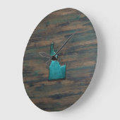 Idaho Staat Form Aquamarin Große Wanduhr (Winkel)