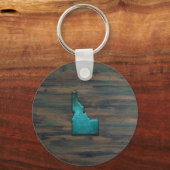 Idaho Staat Form Aquamarin Schlüsselanhänger (Vorderseite)