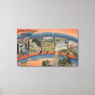 Idaho (Staat Hauptstadt/Blume) - Grosser Brief Leinwanddruck