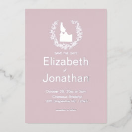 Idaho Staat Hochzeit in Urlaubsort Folieneinladung