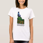 Idaho Staat Kontur Tattoo Style Potato Fields T-Shirt (Vorderseite)