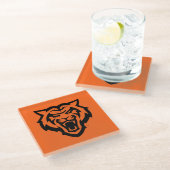 Idaho Staat University Bengals Spirit Design Glasuntersetzer (Schrägansicht)