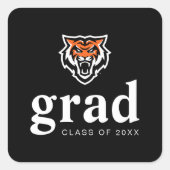 Idaho Staat University Bengals Spirit Design Quadratischer Aufkleber (Vorderseite)