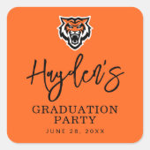 Idaho Staat University Bengals Spirit Design Quadratischer Aufkleber (Vorderseite)