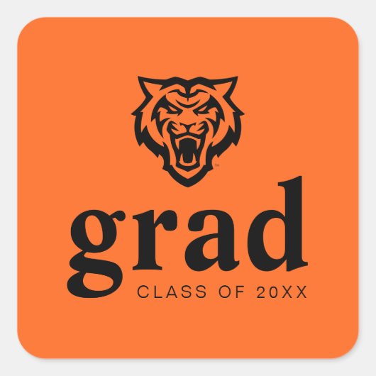 Idaho Staat University Bengals Spirit Design Quadratischer Aufkleber (Vorderseite)