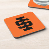 Idaho Staat University Bold Bengals Logo Getränkeuntersetzer (Linke Seite)