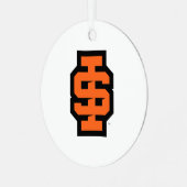 Idaho Staat University Bold Bengals Logo Ornament Aus Metall (Vorderseite links)