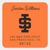 Idaho Staat University Bold Bengals Logo Quadratischer Aufkleber (Vorderseite)