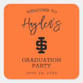 Idaho Staat University Bold Bengals Logo Quadratischer Aufkleber (Vorderseite)