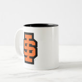 Idaho Staat University Bold Bengals Logo Zweifarbige Tasse (Vorderseite Links)