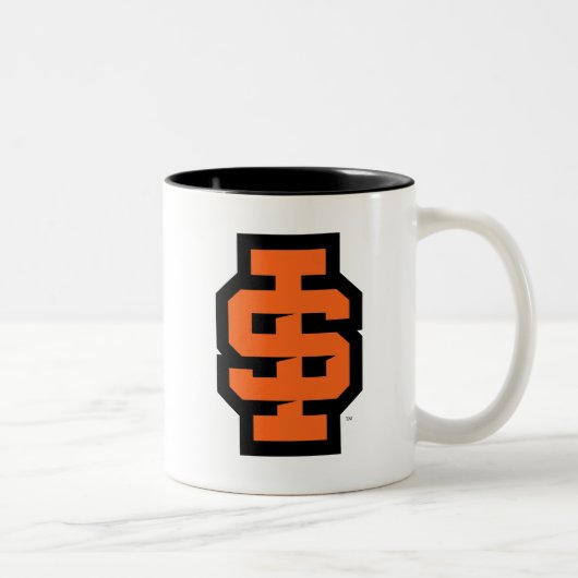 Idaho Staat University Bold Bengals Logo Zweifarbige Tasse (Rechts)