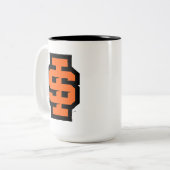 Idaho Staat University Bold Bengals Logo Zweifarbige Tasse (Vorderseite Links)