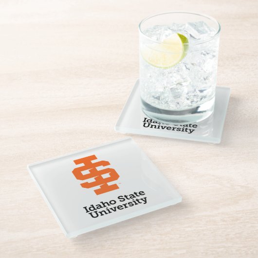 Idaho Staat University Offizielles Logo-Design Glasuntersetzer (Schrägansicht)