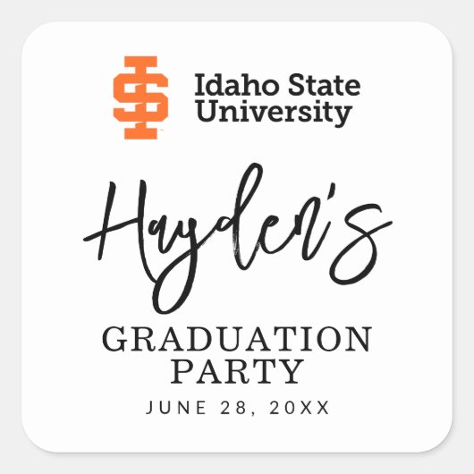 Idaho Staat University Offizielles Logo-Design Quadratischer Aufkleber (Vorderseite)