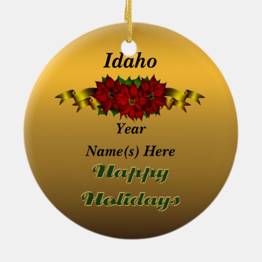 Idaho-Staats-Weihnachtsverzierung Keramikornament (Hinten)