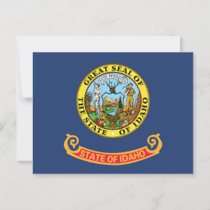 Idaho Staatsflagge Gem State Siegel Bergmann & Elc Postkarte