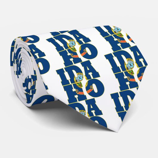 Idaho-Staatsflaggentext Krawatte (Gerollt)