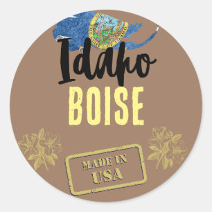 Idaho-Städte Runder Aufkleber