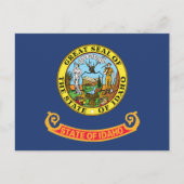 Idaho State Flag Gem State Seal Miner & Elk Postkarte (Vorderseite)
