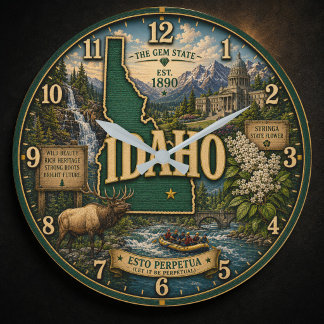 Idaho State Mountain Landscapes Große Wanduhr
