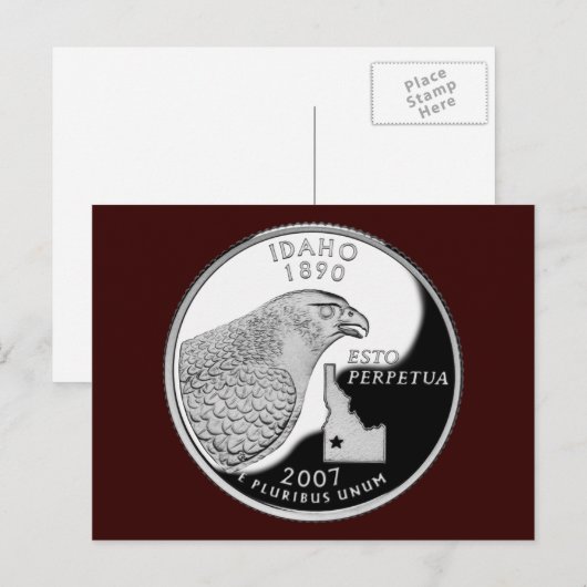 Idaho State Quarter Postkarte (Vorne/Hinten)