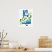 Idaho State Shape Mountain Bluebird Syringa  Poster (Küche)