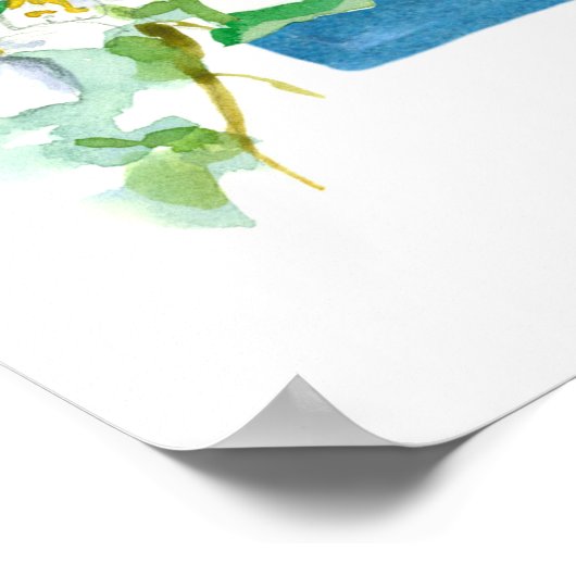 Idaho State Shape Mountain Bluebird Syringa  Poster (Ecke)