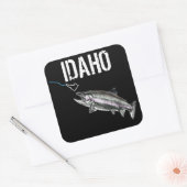 IDAHO STEELHEAD - HIER FISCHFISCHE - STREKENDE IDA QUADRATISCHER AUFKLEBER (Umschlag)