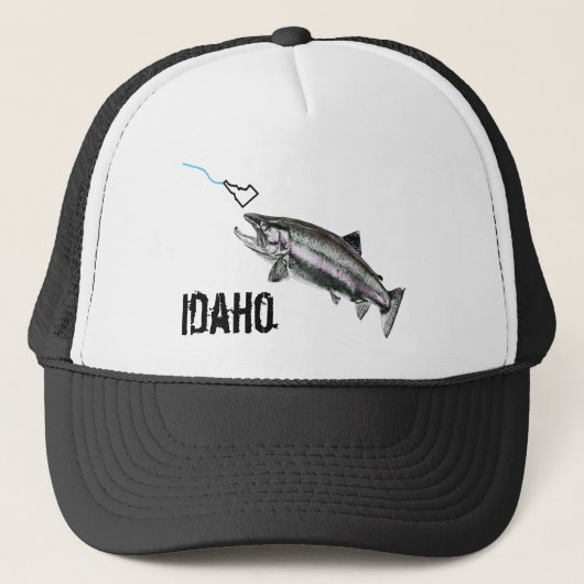 IDAHO STEELHEAD - HIER FISCHFISCHE - STREKENDE IDA TRUCKERKAPPE (Vorderseite)