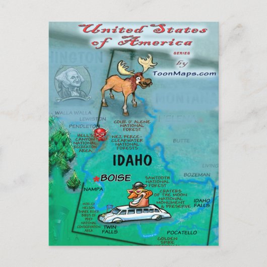 Idaho USA Card Postkarte (Vorderseite)