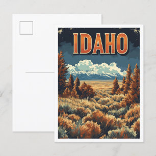 Idaho USA Kunst Vintage-Illustration Reise Postkarte