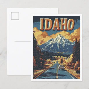 Idaho USA Kunst Vintage Illustration Reise Postkarte